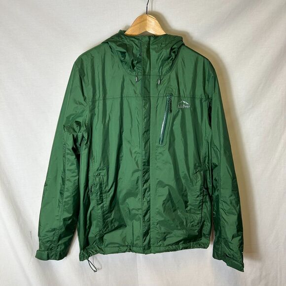 L.L. Bean NWOT Green Trail Model Fleece Lined Hooded Water Resistant Jacket Sz L - Picture 3 of 15